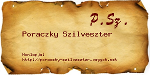 Poraczky Szilveszter névjegykártya