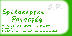 szilveszter poraczky business card